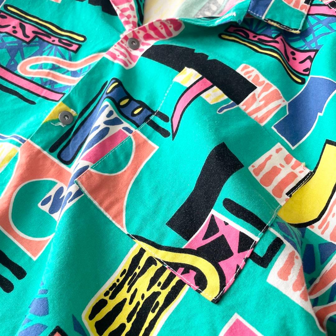 90s HEAT 美品 オープンカラーシャツ USA製