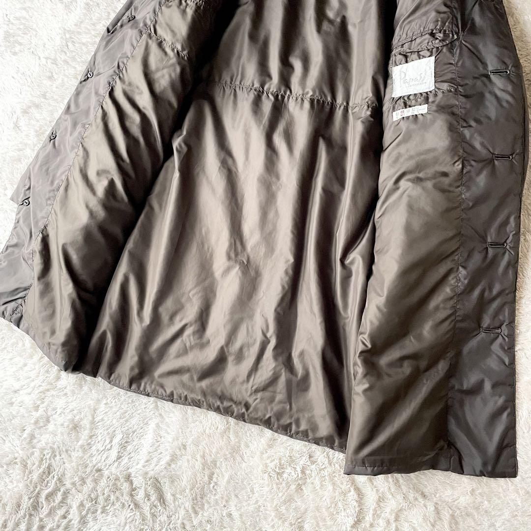 パパス 極美品 PAPAS ステンカラーダウンコート ブラウン