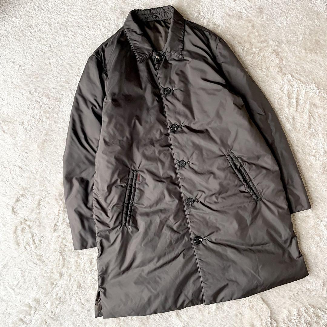 パパス 極美品 PAPAS ステンカラーダウンコート ブラウン