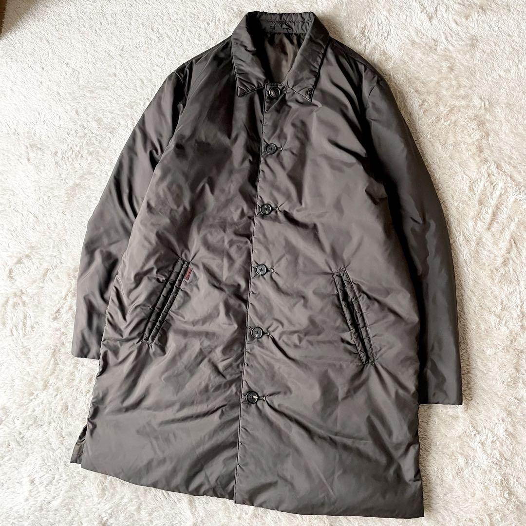 パパス 極美品 PAPAS ステンカラーダウンコート ブラウン