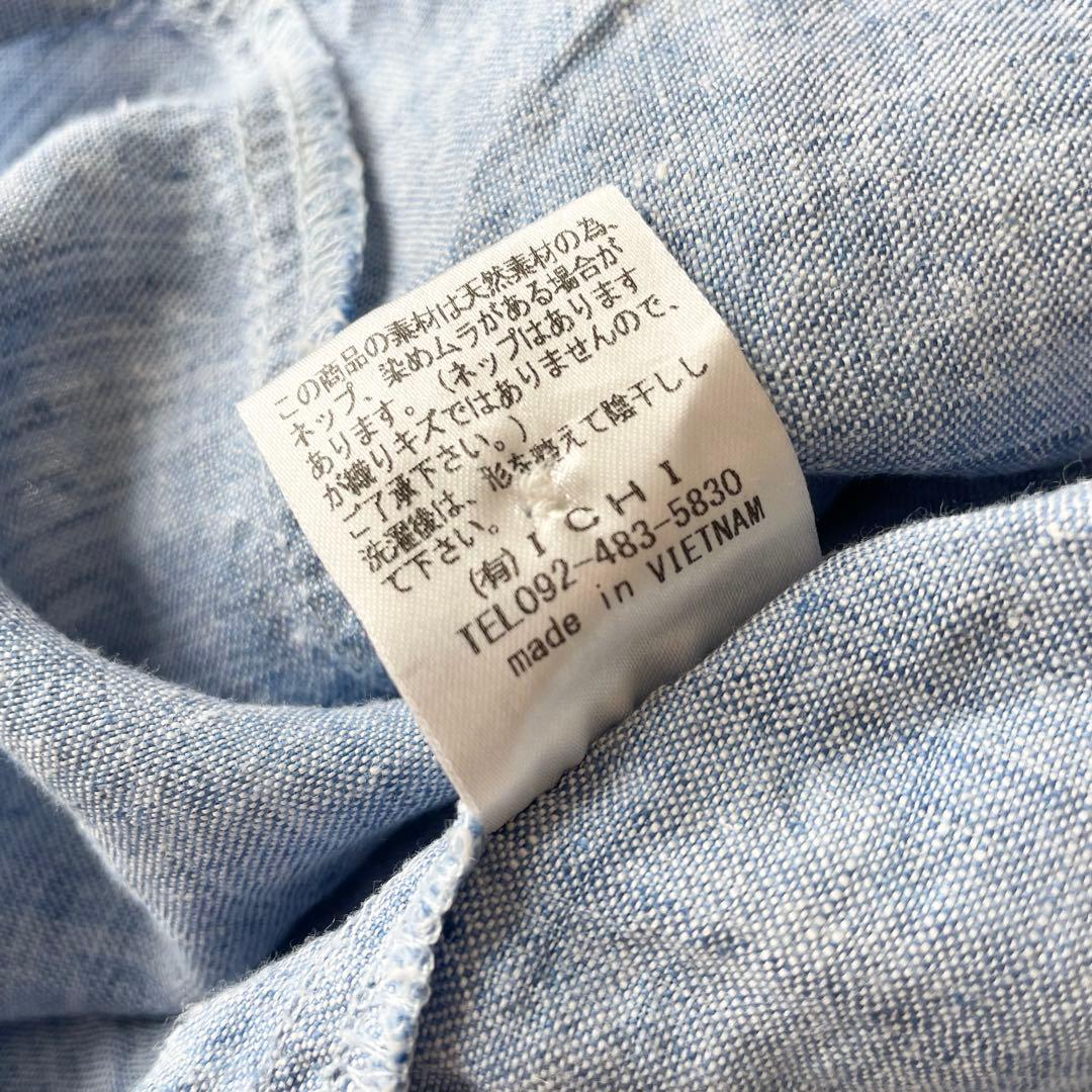 イチ 美品 ichi リネンシャツ F 青