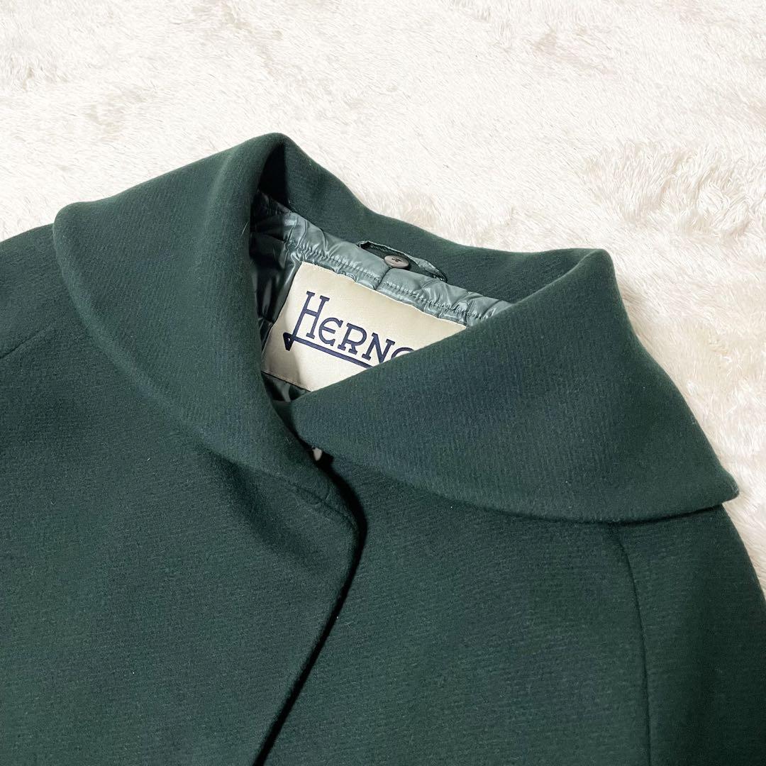 ヘルノ 希少 美品 HERNO 2way フォックスファー インナーダウンウールコート