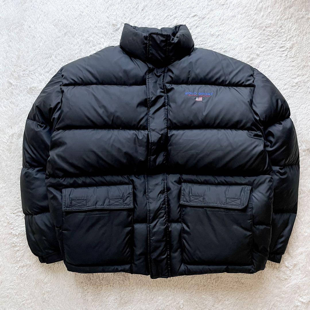 ポロスポーツ 極美品 90s POLO SPORT ラルフローレン ダウンジャケット 黒