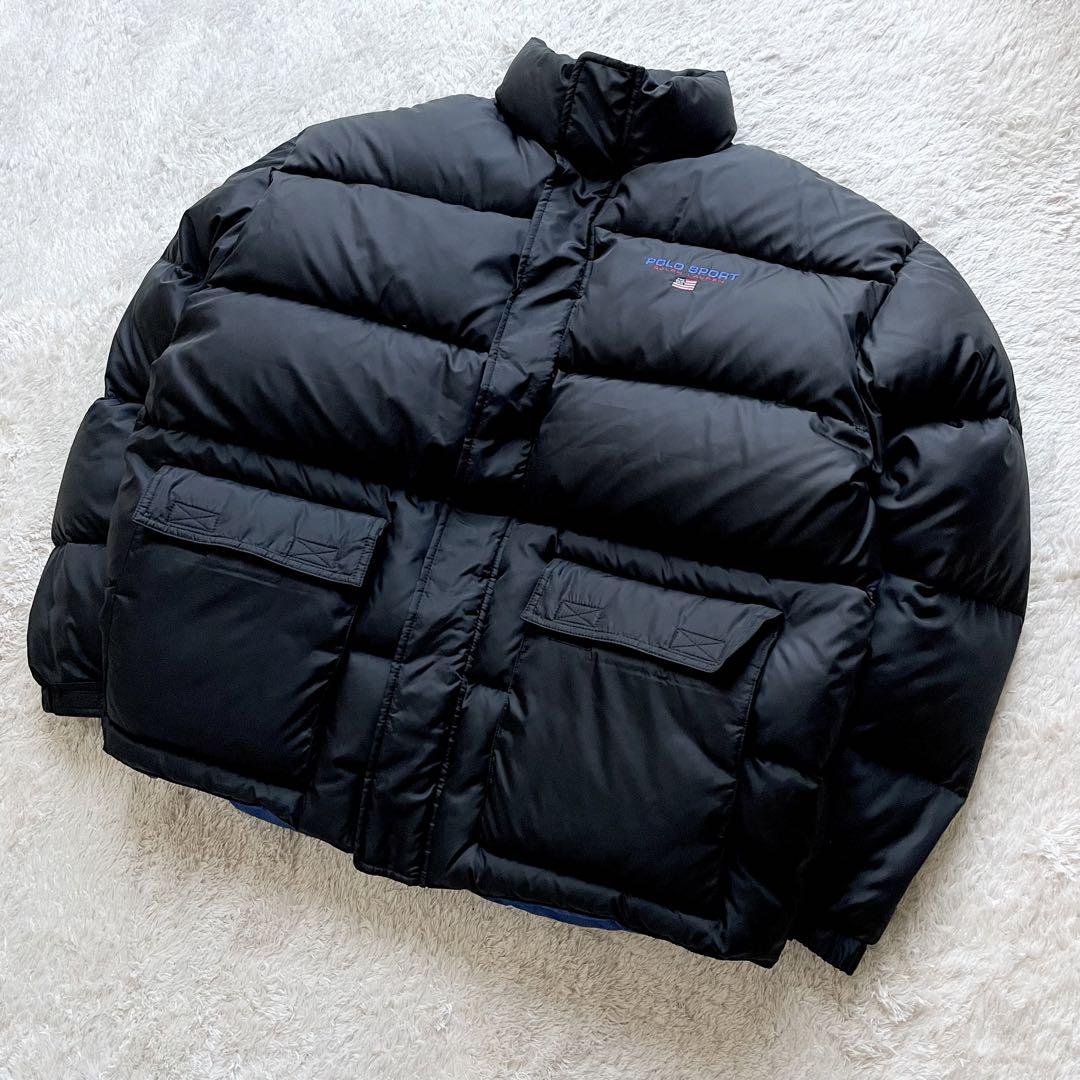 ポロスポーツ 極美品 90s POLO SPORT ラルフローレン ダウンジャケット 黒