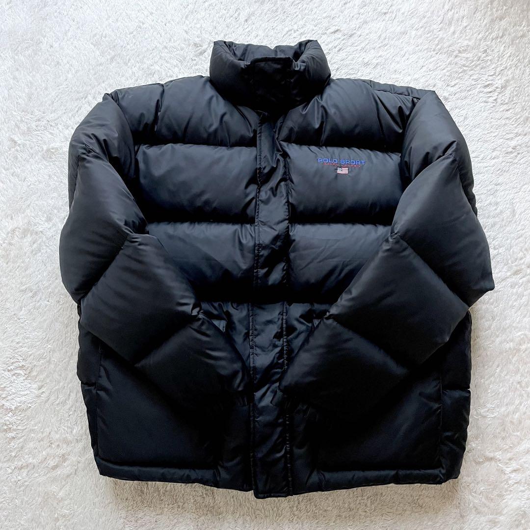 ポロスポーツ 極美品 90s POLO SPORT ラルフローレン ダウンジャケット 黒