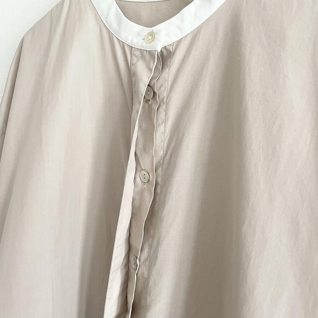 バルバ 極美品 BARBA シャツ ワンピース 前開き バンドカラー