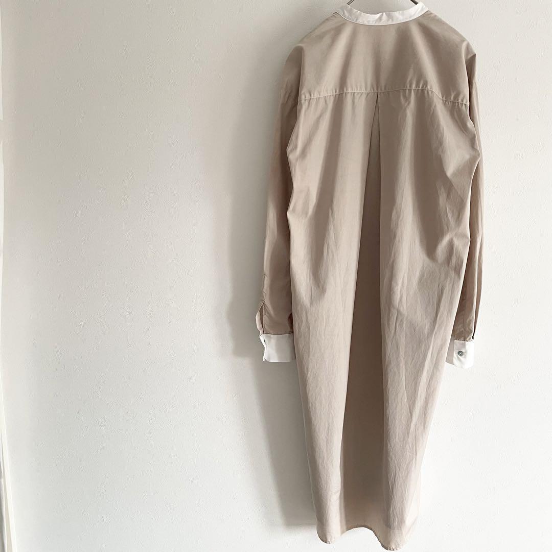 バルバ 極美品 BARBA シャツ ワンピース 前開き バンドカラー