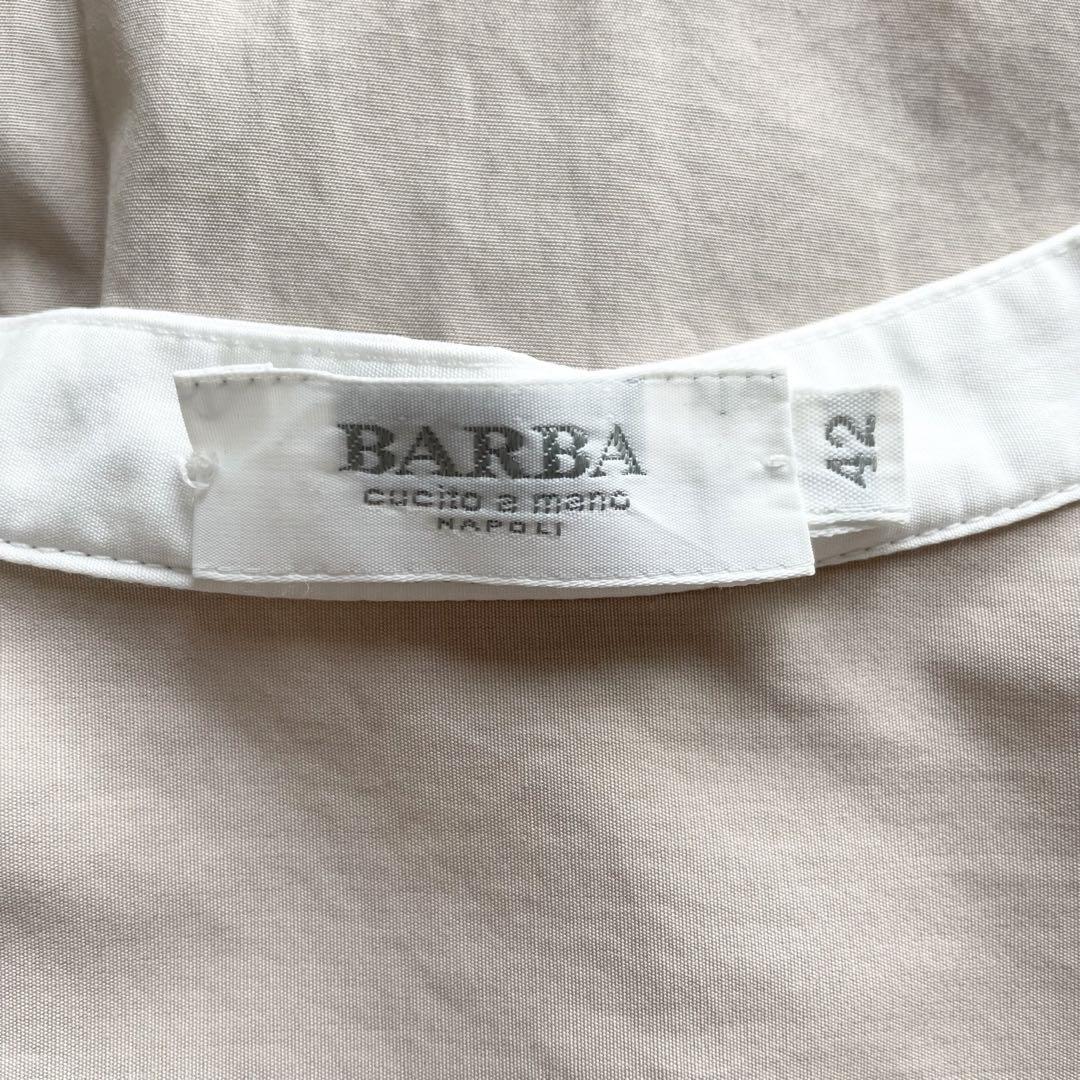 バルバ 極美品 BARBA シャツ ワンピース 前開き バンドカラー