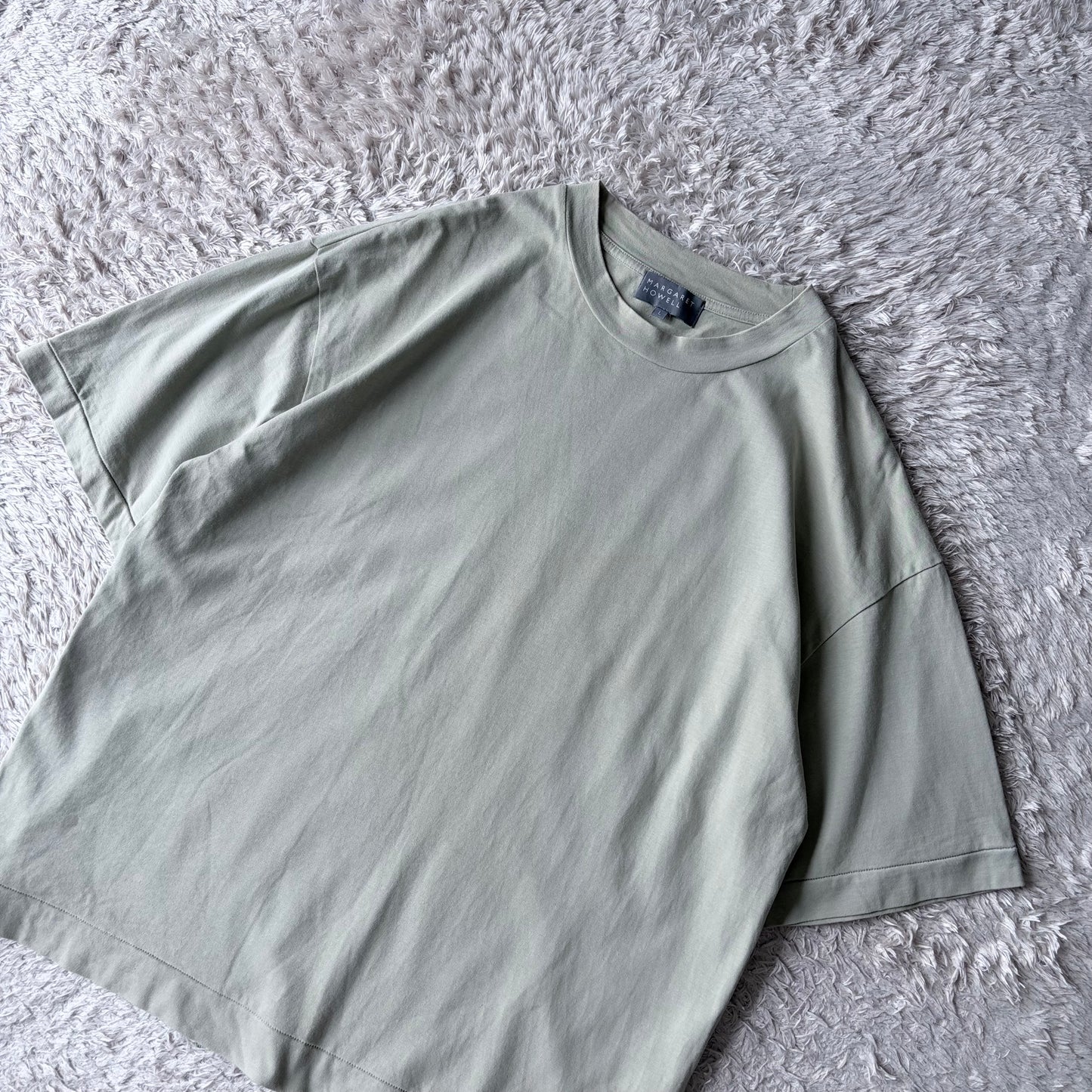 マーガレットハウエル コットン Tシャツ カットソー 半袖 L 黄緑