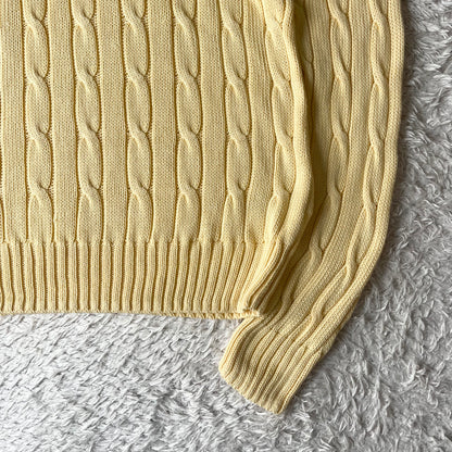 ラルフローレン ケーブルニット XL イエロー