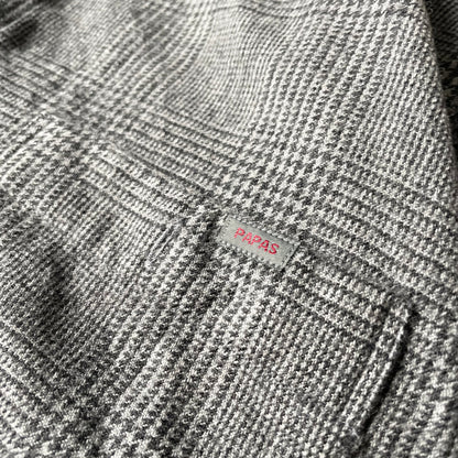 パパス 美品 PAPAS ウール ネルシャツ L グレー