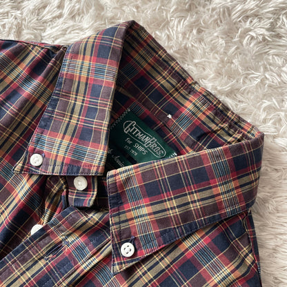 GITMAN BROS 美品 BD L/S shirt 15 1/2 茶チェック