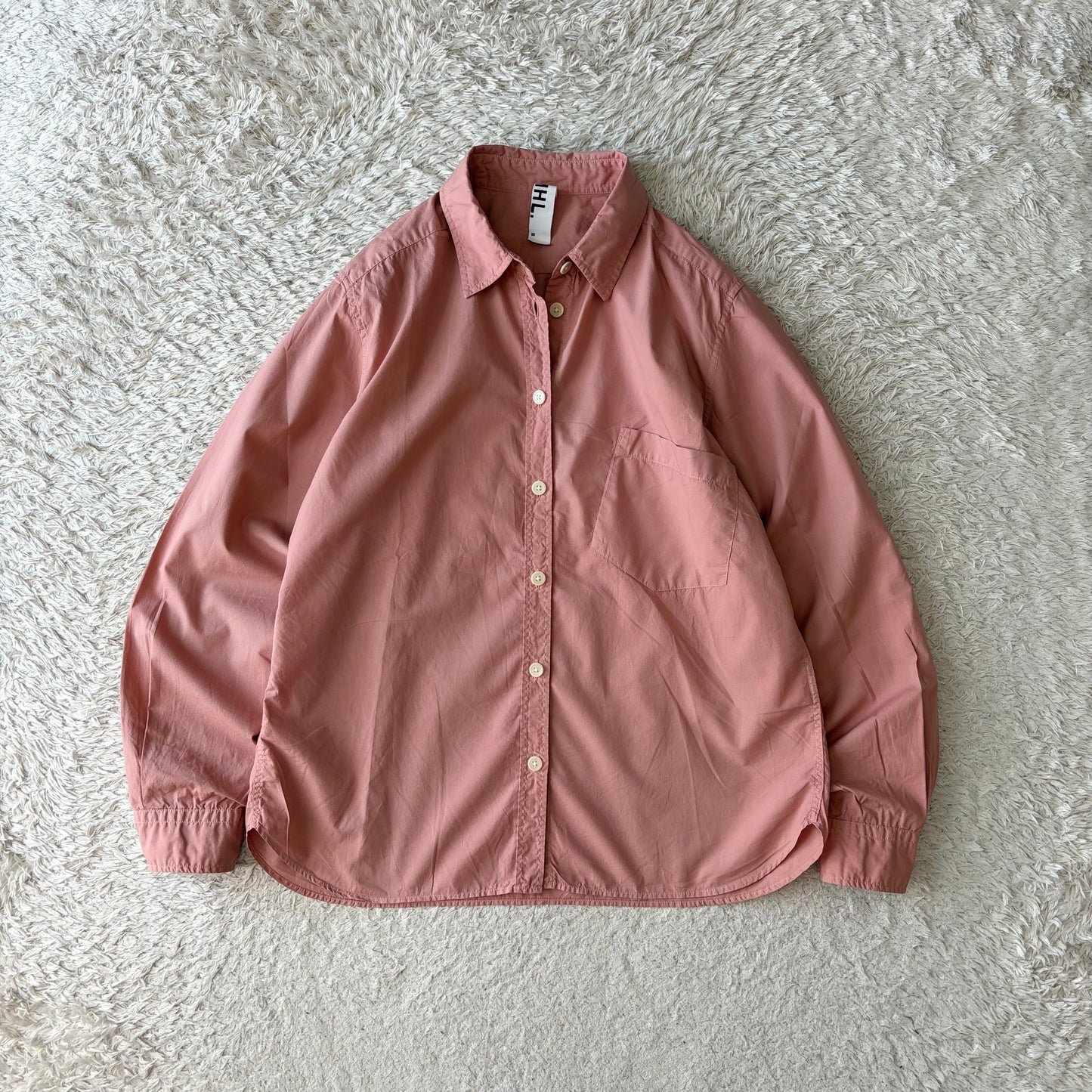 エムエイチエル MHL コットン シャツ 長袖 3 ピンク