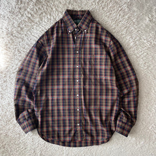 GITMAN BROS 美品 BD L/S shirt 15 1/2 茶チェック