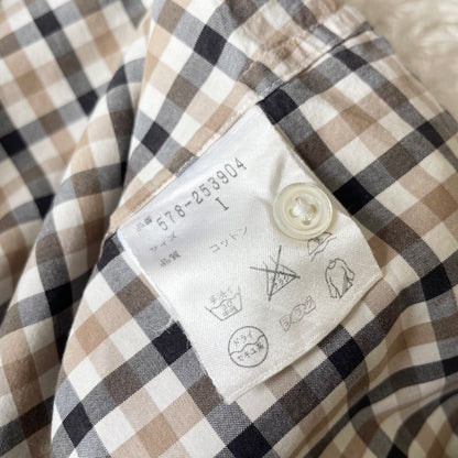 マーガレットハウエル 美品 チェックシャツ 1 ブラウン系