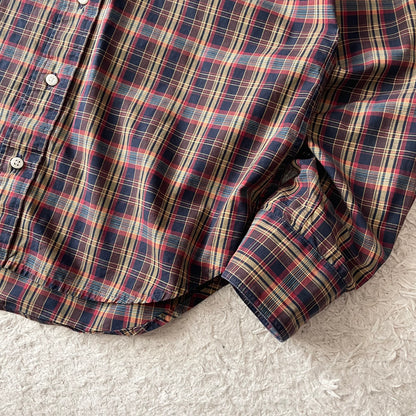 GITMAN BROS 美品 BD L/S shirt 15 1/2 茶チェック