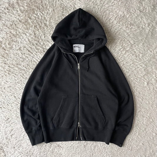 エムエイチエル 美品 MHL ダブルジップパーカー 2 黒