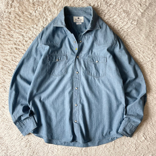 ジャンネット 美品 GIANNETTO ウェスタンシャツ シャンブレー XL