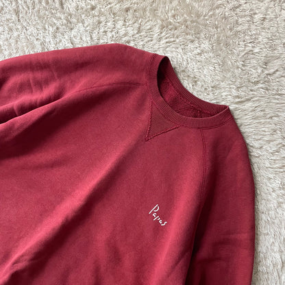 パパス 美品 PAPAS 両V ラグランスリーブ スウェット M ボルドー