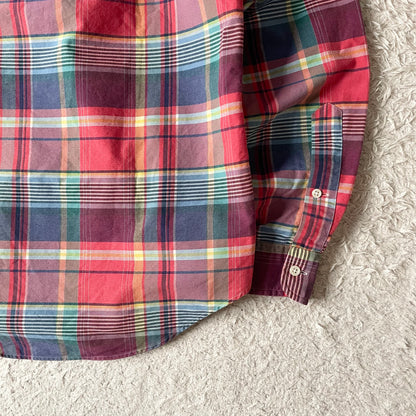ラルフローレン BD L/S check shirt XS 赤青