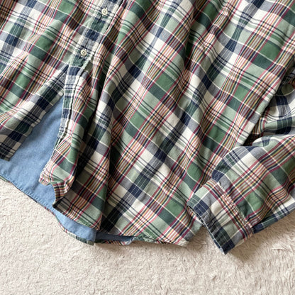 ラルフローレン 美品 現行 ダブルフェイス チェックシャツ 4XLT 緑
