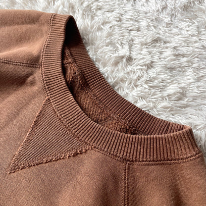パパス 美品 PAPAS ラグランスリーブ スウェット L ブラウ