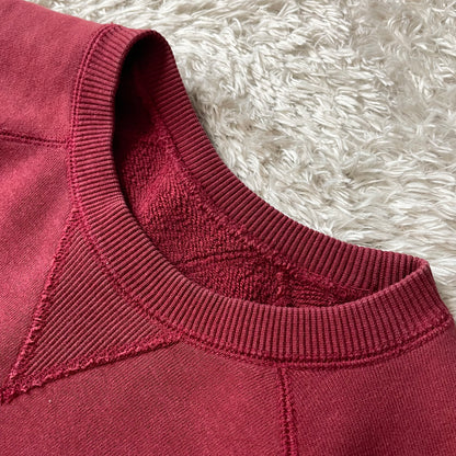 パパス 美品 PAPAS 両V ラグランスリーブ スウェット M ボルドー