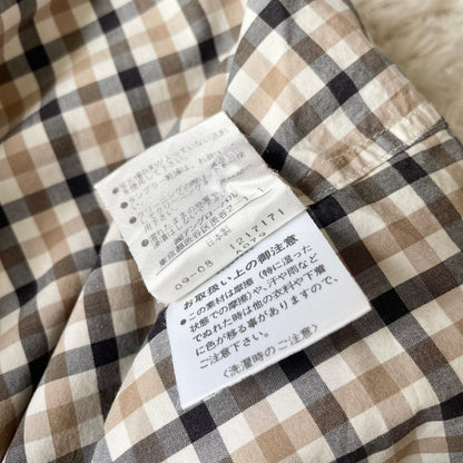 マーガレットハウエル 美品 チェックシャツ 1 ブラウン系