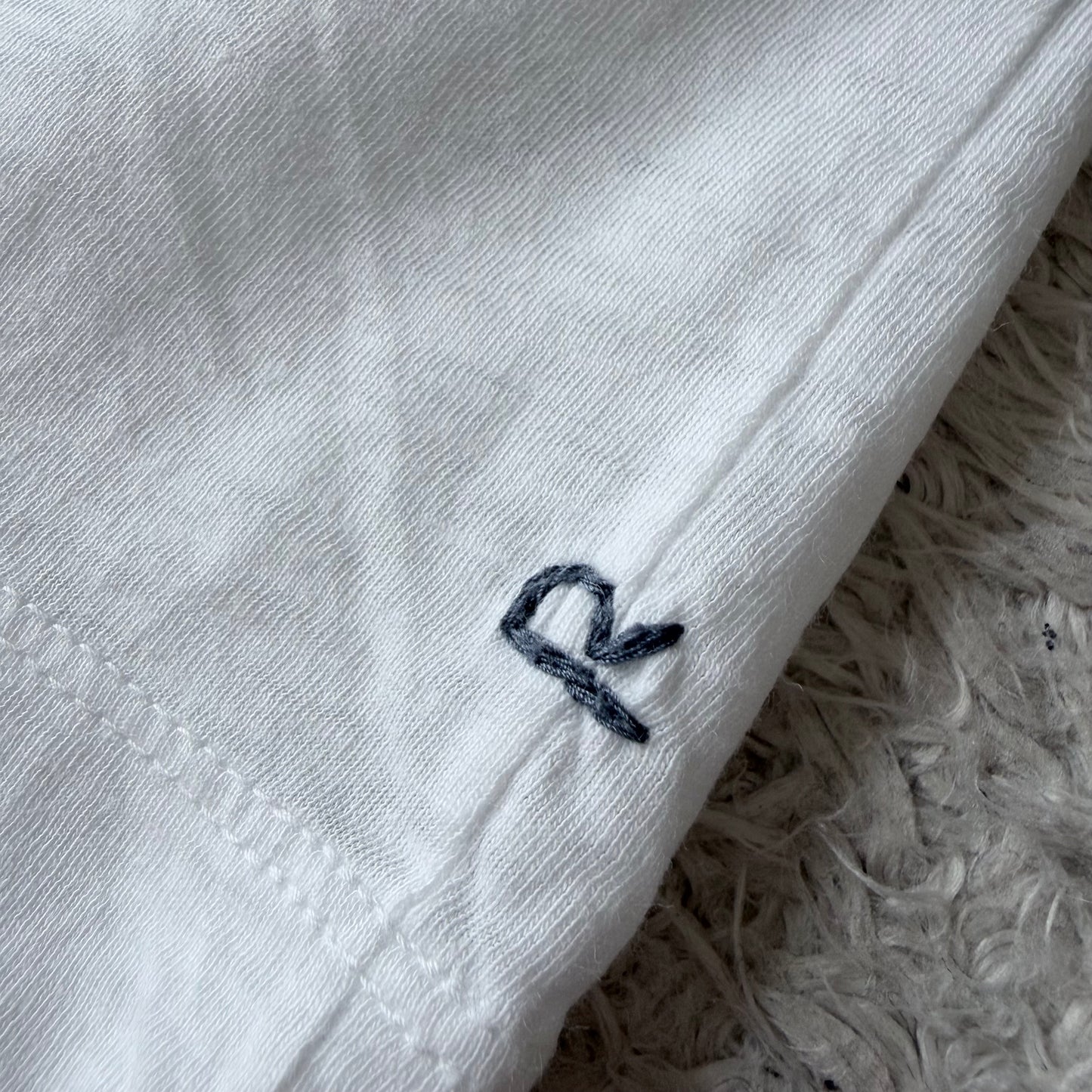 45R ジンバブエコットン Tシャツ カットソー 半袖 1 白 R刺繍