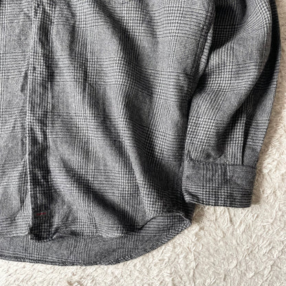 パパス 美品 PAPAS ウール ネルシャツ L グレー