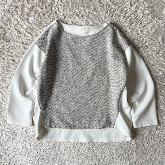 ガリャルダガランテ 美品 コラージュ ツイード切替 ブラウス F ホワイト