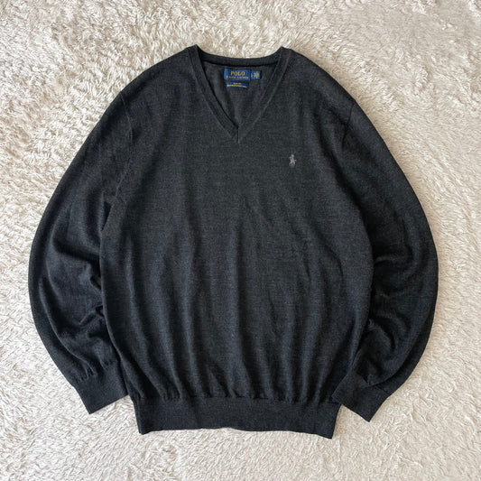 ラルフローレン 極美品 メリノウールニット L グレー