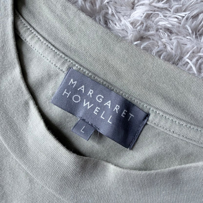 マーガレットハウエル コットン Tシャツ カットソー 半袖 L 黄緑