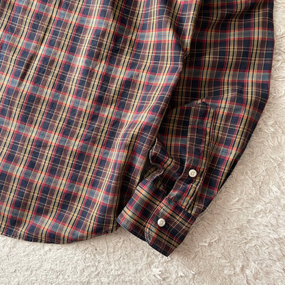 GITMAN BROS 美品 BD L/S shirt 15 1/2 茶チェック