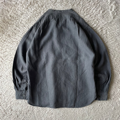マーガレットハウエル 美品 リネンバンドカラーシャツ S グレー