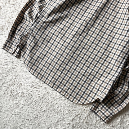 マーガレットハウエル 美品 チェックシャツ 1 ブラウン系