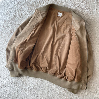 パパス PAPAS ピッグレザー ブルゾン L ベージュ