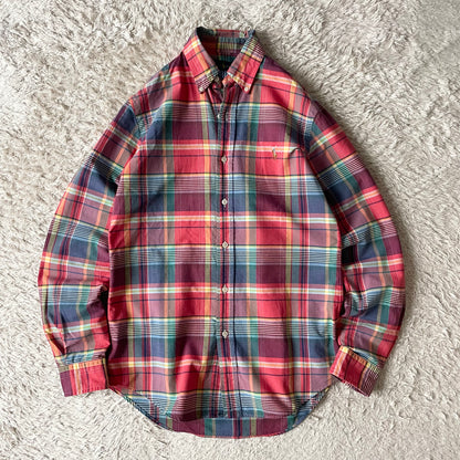 ラルフローレン BD L/S check shirt XS 赤青