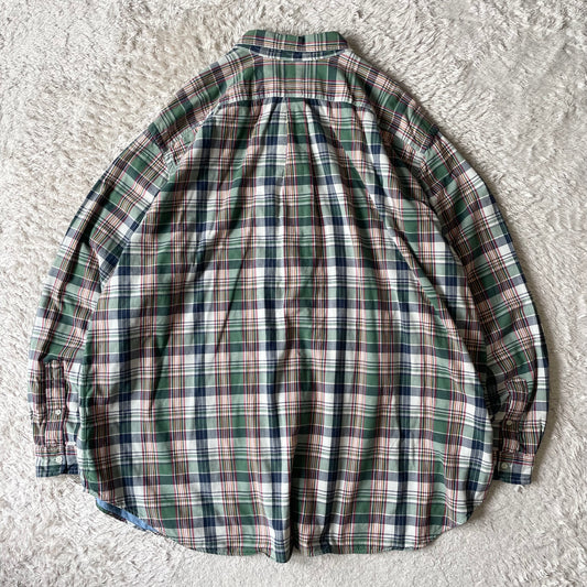 ラルフローレン 美品 現行 ダブルフェイス チェックシャツ 4XLT 緑