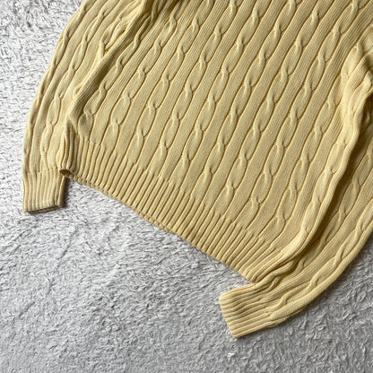 ラルフローレン ケーブルニット XL イエロー