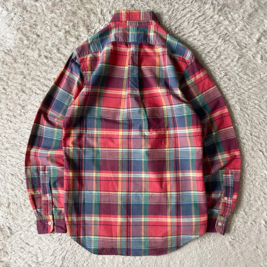 ラルフローレン BD L/S check shirt XS 赤青