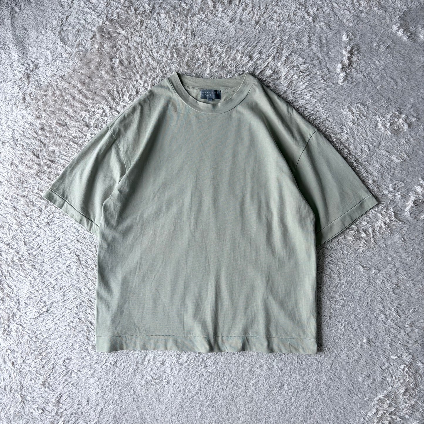 マーガレットハウエル コットン Tシャツ カットソー 半袖 L 黄緑