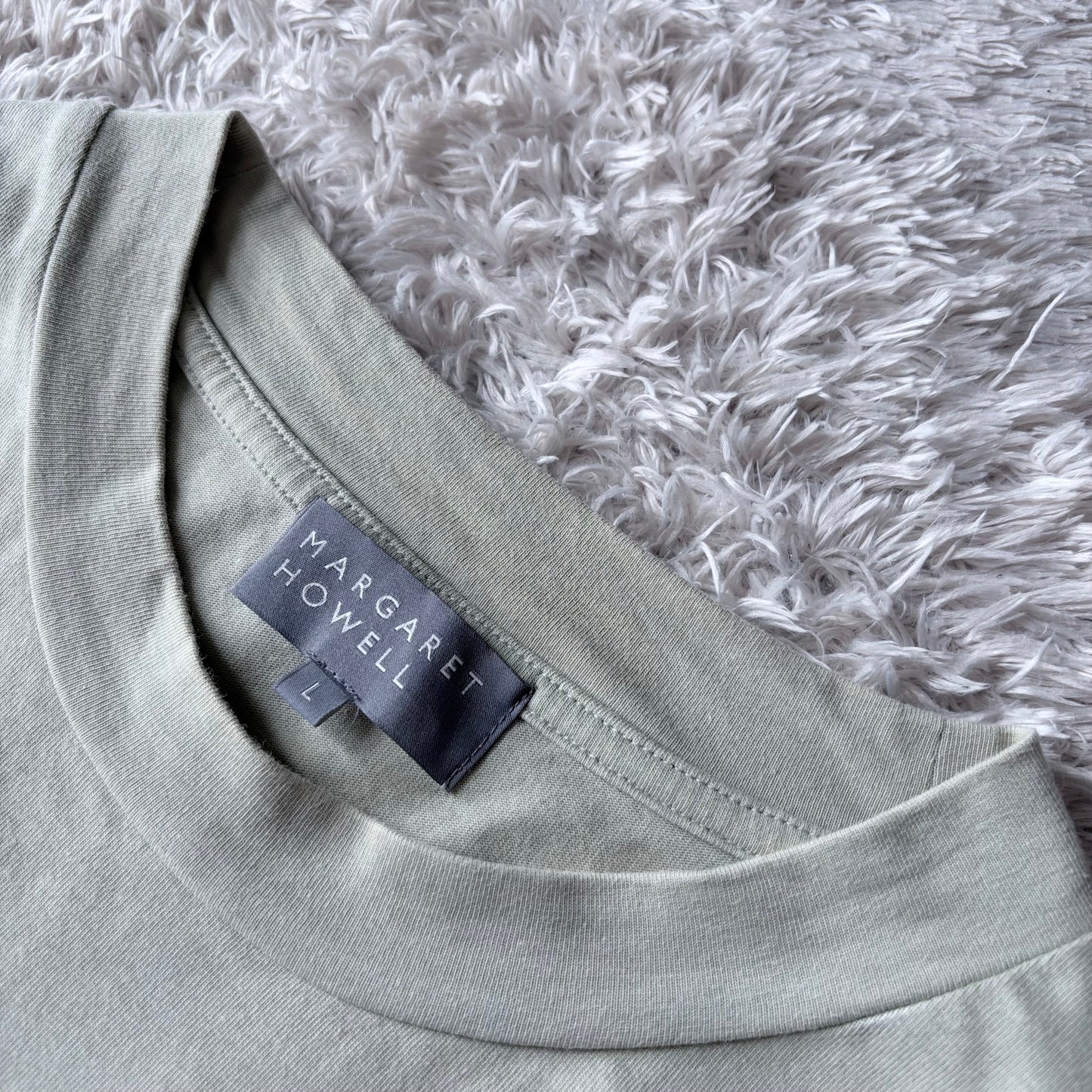 マーガレットハウエル コットン Tシャツ カットソー 半袖 L 黄緑