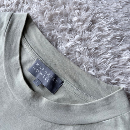 マーガレットハウエル コットン Tシャツ カットソー 半袖 L 黄緑