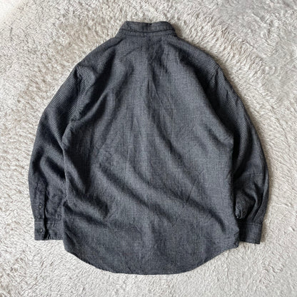 パパス 美品 PAPAS ウール ネルシャツ L グレー