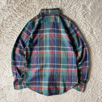 ラルフローレン 美品 現行 BD L/S check shirt XS 青緑