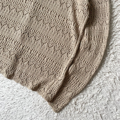 ラルフローレン 美品 現行 リネンエンブロイダリーカーディガン M ベージュ