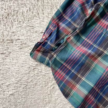 ラルフローレン 美品 現行 BD L/S check shirt XS 青緑