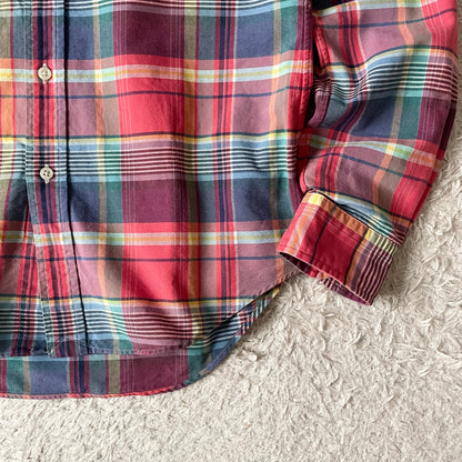 ラルフローレン BD L/S check shirt XS 赤青