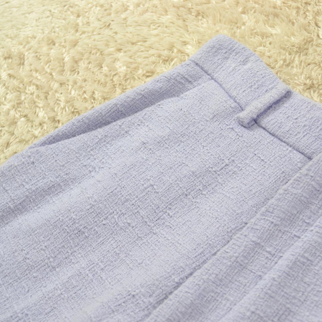 新品タグ付 SLOBE IENA 綿ツイードワイドストレート パンツ 38